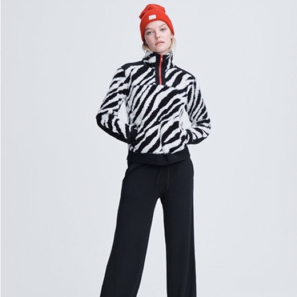 Rag & Bone Zebra Half Zip Sherpa Pullover - image 2